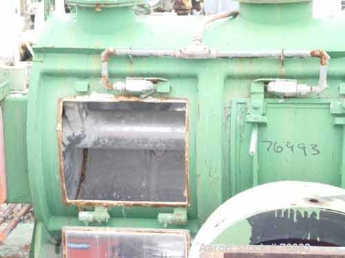 USED: J H Day turbulent mixer, size 25, carbon steel, chrome plated. 22.3 cubic foot total capacity. Carbon steel jacketed chamber 32" diameter x 48" straight side. 6" diameter shaft with 3 bolt-on p...