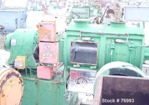 USED: J H Day turbulent mixer, size 25, carbon steel, chrome plated. 22.3 cubic foot total capacity. Carbon steel jacketed chamber 32" diameter x 48" straight side. 6" diameter shaft with 3 bolt-on p...