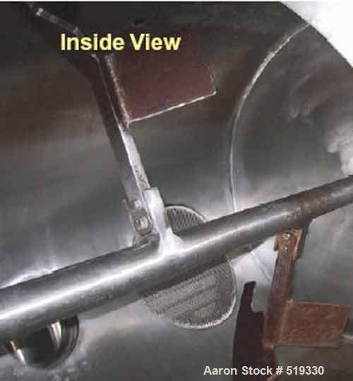 USED: Littleford model DVT-600-D plow mixer/dryer. Built 1994. 316 stainless steel product contact areas. 20" top inlet. 70 psi jacket, 260 degrees F, filter extration system, controls, no chopper.
