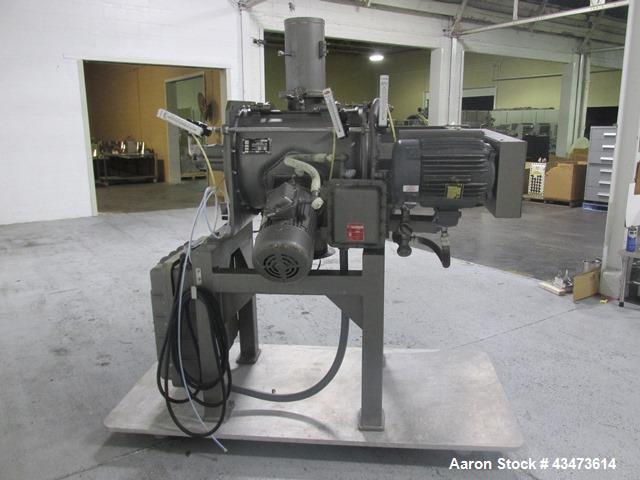 Used Littleford Mixer, Model FM130D. Stainless steel construction 4.6 cubic feet total, 2.8 cubic feet working capacity, jacketed for 75 psi at 320 degrees F. with main shaft motor and chopper motor,...