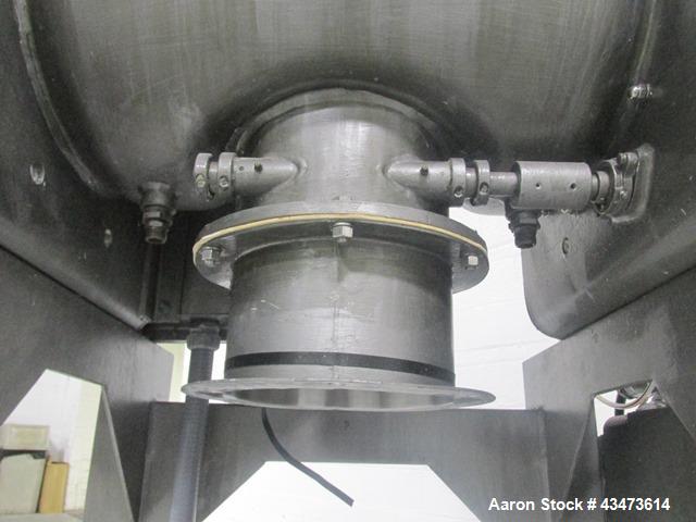 Used Littleford Mixer, Model FM130D. Stainless steel construction 4.6 cubic feet total, 2.8 cubic feet working capacity, jacketed for 75 psi at 320 degrees F. with main shaft motor and chopper motor,...