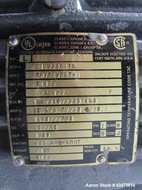 Used Littleford Mixer, Model FM130D. Stainless steel construction 4.6 cubic feet total, 2.8 cubic feet working capacity, jacketed for 75 psi at 320 degrees F. with main shaft motor and chopper motor,...