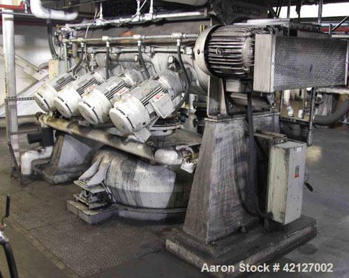 Used Littlford Batch Type Plow Mixer, model FKM1200D, 304 stainless steel. 26 Cubic feet working capacity, 43.4 total. Jacketed chamber approximately 31" diameter x98" long. Internal rated 29 psi at ...