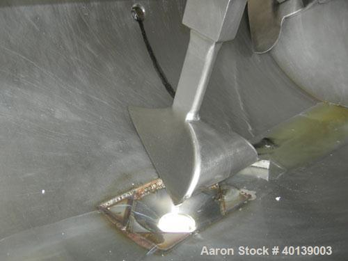 Used Littleford/Lodige Plow Mixer, model FKM-1200E, batch type. 26.1 cubic feet working capacity, 43.4 total, 304 stainless steel. Non-jacketed chamber approximately 38" diameter x 65" straight side....