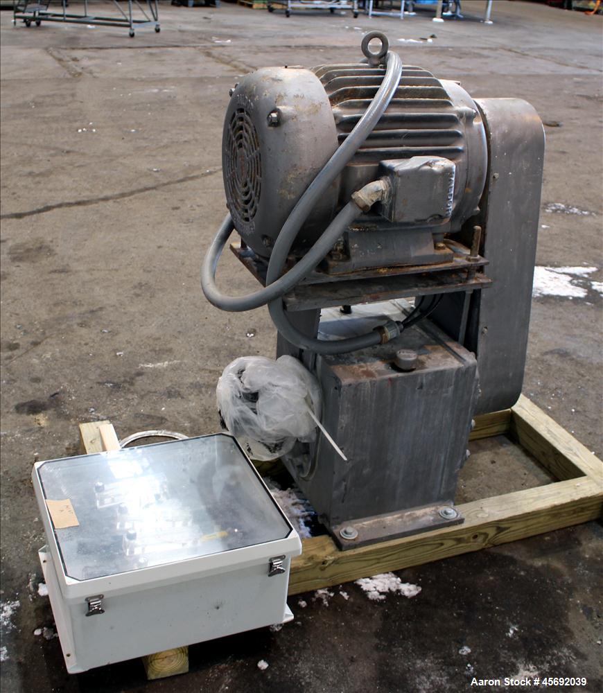 Used Littleford Plow Mixer, Model FKM-1200, 1200 Liters (317 Gallon), 42 Cubic Feet, Batch Type, Stainless Steel. Non-jacketed chamber approximately 37" diameter x 65" straight side. 5" diameter shaf...