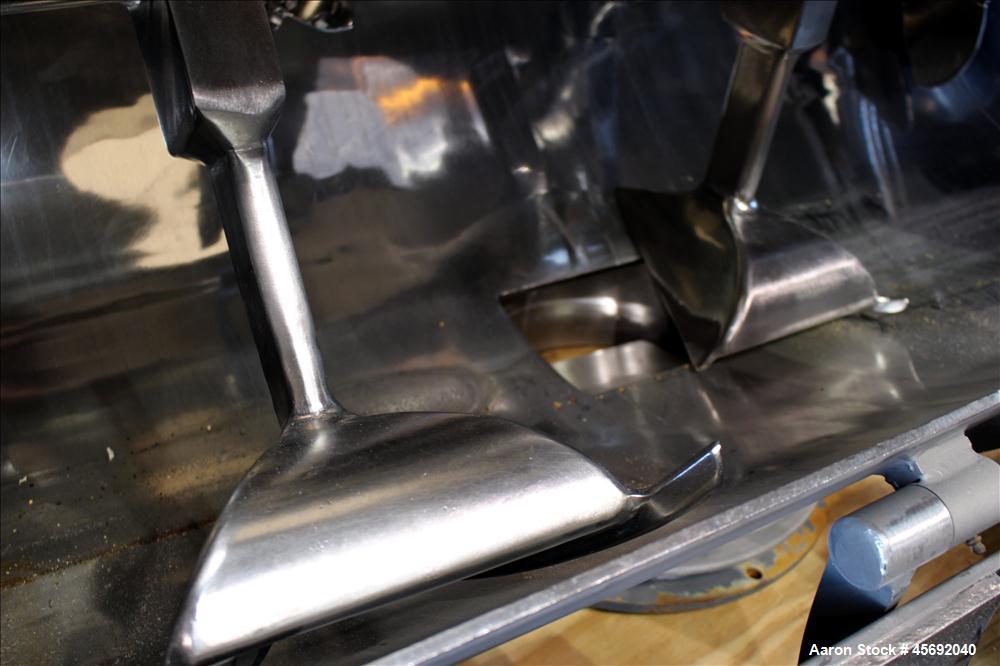 Used Littleford Plow Mixer, Model FKM-1200, 1200 Liters (317 Gallon), 42 Cubic Feet, Batch Type, Stainless Steel. Non-jacketed chamber approximately 37" diameter x 65" straight side. 6" diameter shaf...
