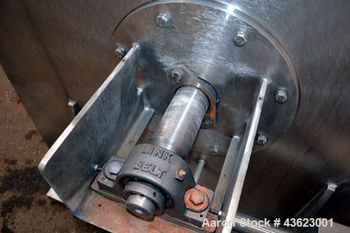 Used Littleford Batch Type Plow Mixer, Model FKM2000E, 321 Stainless Steel. 43 Cubic feet working capacity (73.5  total). Non-jacketed chamber approximate 50” diameter x 79” long. 5” Diameter shaft w...