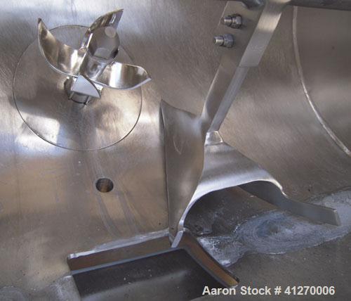 Used Littleford Day Batch Type Plow Mixer, model FKM-300-D, 6 cubic feet working capacity (10 total). 304 stainless steel non-jacketed chamber 24.88" diameter x 39.38" straight side. 2 1/4" diameter ...