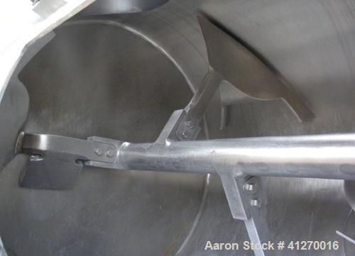 Used Littleford Day Batch Type Plow Mixer, model FKM-300-D, 6 cubic feet working capacity (10 total). 304 stainless steel non-jacketed chamber 24.88" diameter x 39.38" straight side. 2-1/4" diameter ...