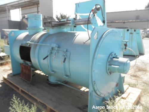 Used- Littleford Plow Mixer, Model FKM-3000-D. Stainless steel construction. Mixing chamber measures 42" diameter x 108" lon...