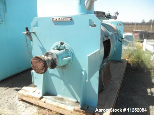 Used- Littleford Plow Mixer, Model FKM-3000-D. Stainless steel construction. Mixing chamber measures 42" diameter x 108" lon...