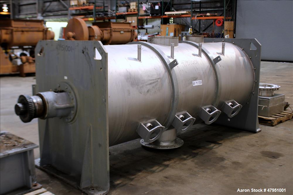 Used Littleford 3000-Liter Horizontal Cylindrical Batch Mixer, Model FKM-3000-D