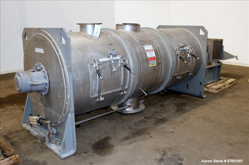 Used Littleford 3000-Liter Horizontal Cylindrical Batch Mixer, Model FKM-3000-D