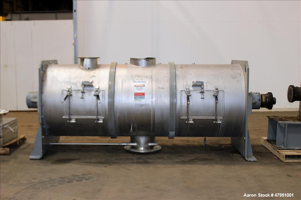Used Littleford 3000-Liter Horizontal Cylindrical Batch Mixer, Model FKM-3000-D