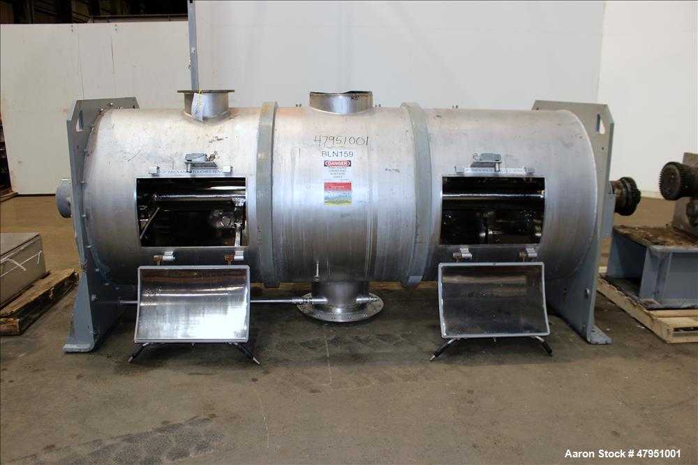 Used Littleford 3000-Liter Horizontal Cylindrical Batch Mixer, Model FKM-3000-D