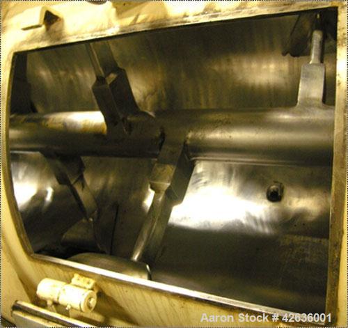 Used Littleford Day Plow Mixer, horizontal design processor with high shear capabilities, model FKM 3000D, capacity 106 cubic feet, 792 gallons, 3000 liters, 304 stainless steel construction, equippe...