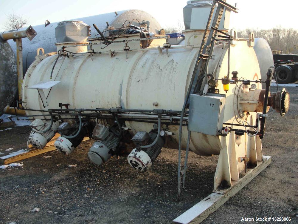 Used Littleford Mixer, Model FKM 5000 D.  Solid stainless steel shell, shell measures approximately 54" diameter x 136" long, 5,120 liter total capacity, 100 hp motor, Falk reducer, control panel, (4...