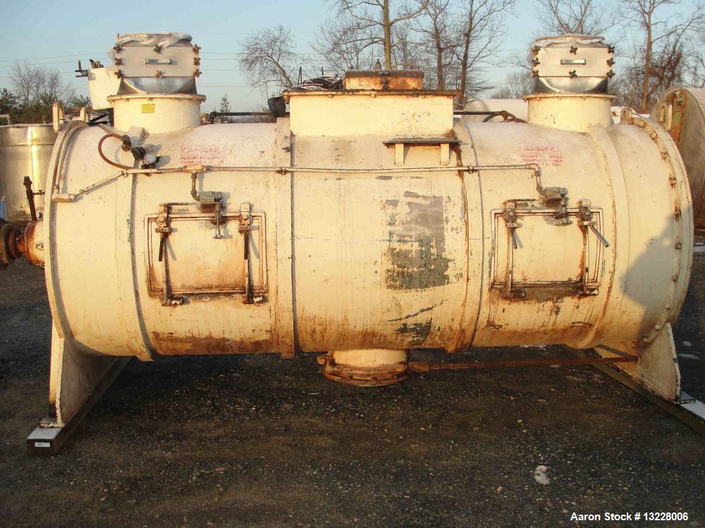 Used Littleford Mixer, Model FKM 5000 D.  Solid stainless steel shell, shell measures approximately 54" diameter x 136" long, 5,120 liter total capacity, 100 hp motor, Falk reducer, control panel, (4...