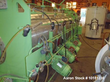 Used- Littleford FKM-5000D Stainless Steel High Speed Mixer. 100 hp main drive. (4) choppers with 10 hp drives, 230/460 volt...