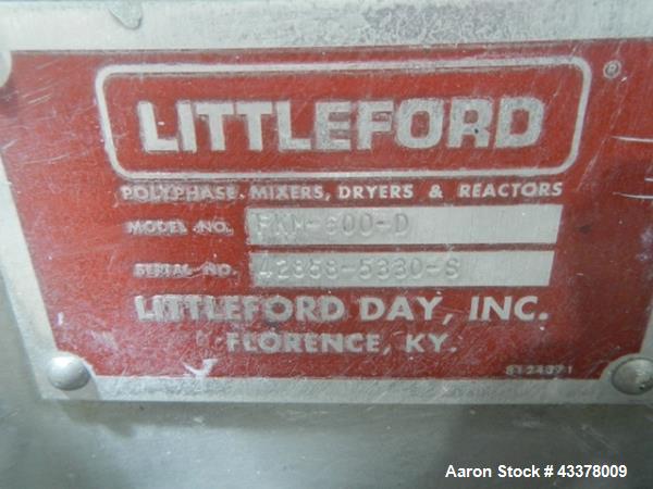 Used Stainless Steel Littleford Mixer, model FKM600D