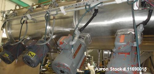 Used Littleford 1200 Liter Stainless Steel High Shear Horizontal Plow Mixer, Mo