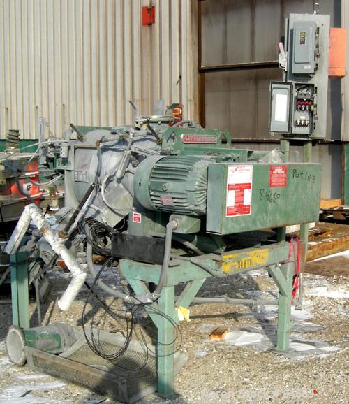 Used Littleford Plow Mixer, Model FKM 300, 304 Stainless Steel. 6 Cubic feet working capacity, 10 total. Carbon steel jacketed chamber 24" diameter x 40" straight side. Jacket rated 75 psi @ 320 deg ...