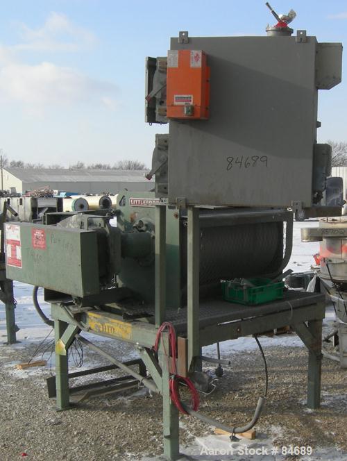 Used Littleford Plow Mixer, Model FKM 300, 304 Stainless Steel. 6 Cubic feet working capacity, 10 total. Carbon steel jacketed chamber 24" diameter x 40" straight side. Jacket rated 75 psi @ 320 deg ...