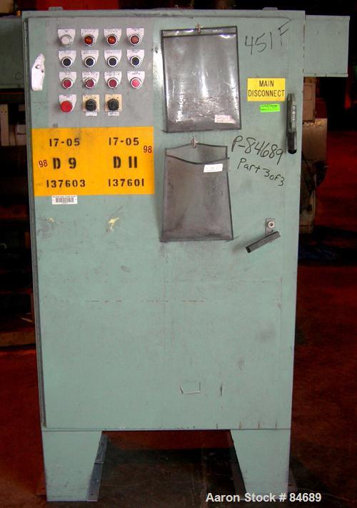 Used Littleford Plow Mixer, Model FKM 300, 304 Stainless Steel. 6 Cubic feet working capacity, 10 total. Carbon steel jacketed chamber 24" diameter x 40" straight side. Jacket rated 75 psi @ 320 deg ...