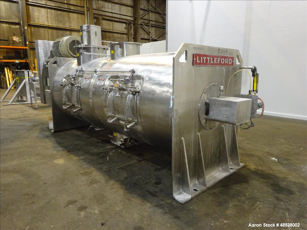 Used Littleford Day Plow Mixer, Model FKM-4200-D, 316 Stainless Steel.