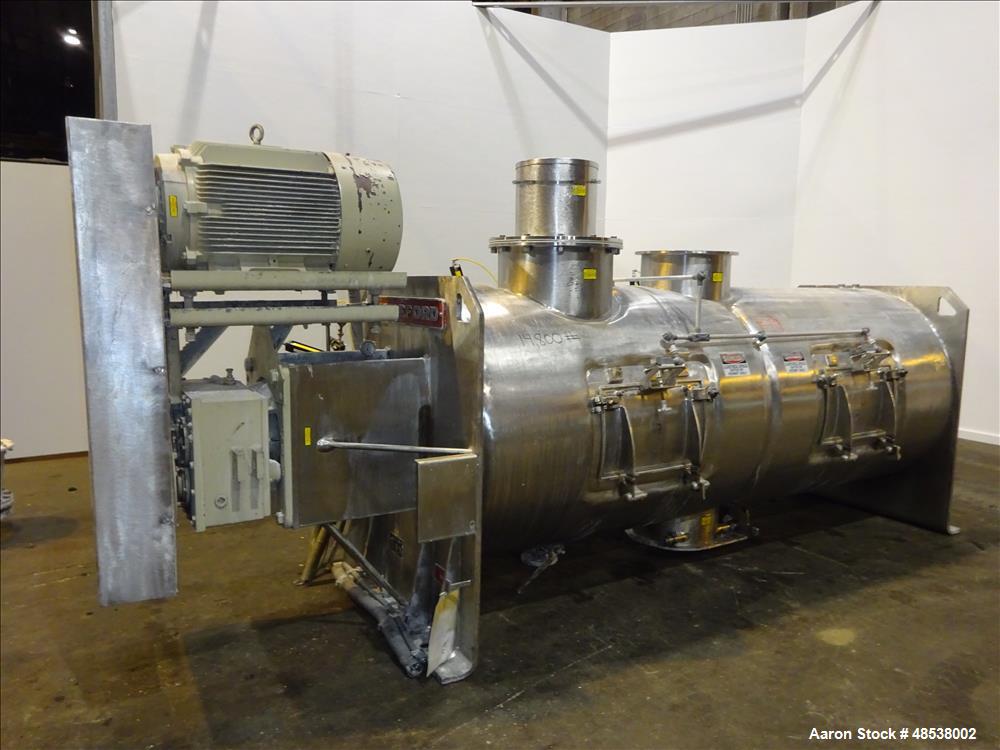 Used Littleford Day Plow Mixer, Model FKM-4200-D, 316 Stainless Steel.
