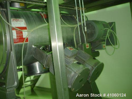 Used Littleford Mixer, Model FKM600D, Stainless Steel. 21.9 cubic feet total capacity, 12.9 cubic feet working capacity, (2) 10 hp high speed choppers, side access door, weld sanitary plow design, ai...
