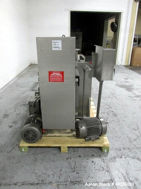 Used Littleford Plow Mixer, Model  FKM600D. Stainless steel construction, sanitary welded plows, 21.9 cubic feet total capacity, 12.9 cubic feet working capacity, single access door, with (2) 10 hp h...