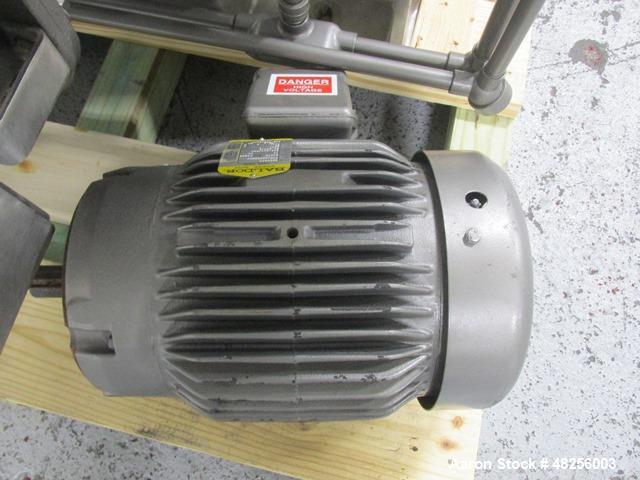 Used Littleford Plow Mixer, Model  FKM600D. Stainless steel construction, sanitary welded plows, 21.9 cubic feet total capacity, 12.9 cubic feet working capacity, single access door, with (2) 10 hp h...