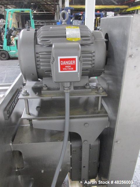 Used Littleford Plow Mixer, Model  FKM600D. Stainless steel construction, sanitary welded plows, 21.9 cubic feet total capacity, 12.9 cubic feet working capacity, single access door, with (2) 10 hp h...