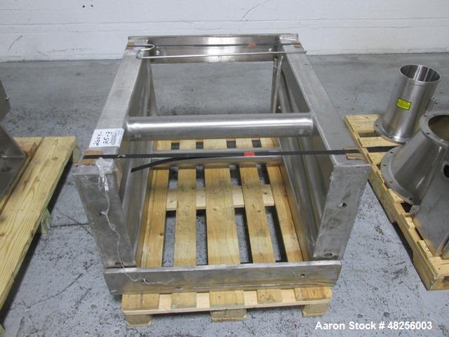 Used Littleford Plow Mixer, Model  FKM600D. Stainless steel construction, sanitary welded plows, 21.9 cubic feet total capacity, 12.9 cubic feet working capacity, single access door, with (2) 10 hp h...