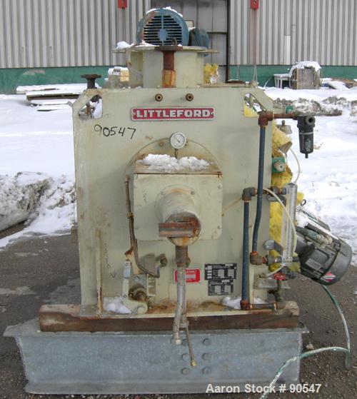 Used Littleford Plow Mixer, Model FKM600D, 304 stainless steel. 11 cubic feet working capacity, 21.2 total. 30" diameter x approximately 50" long carbon steel jacketed chamber, rated 75 psi at 320 de...