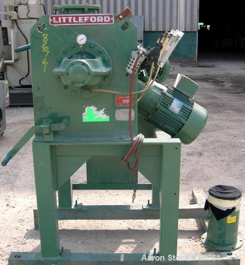 USED: Littleford plow mixer, model FM-130-D, 304 stainless steel. 3 cubic feet working capacity, 4.6 total. Carbon steel jacketed chamber 20" diameter x 20" long, rated 75 psi at 320 deg F. 2" diamet...