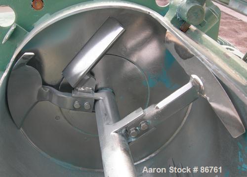 USED: Littleford plow mixer, model FM-130-D, 304 stainless steel. 3 cubic feet working capacity, 4.6 total. Carbon steel jacketed chamber 20" diameter x 20" long, rated 75 psi at 320 deg F. 2" diamet...