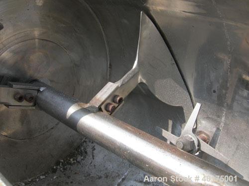 Used Littleford Plow mixer, model FM-130-D, batch type. 3 cubic foot working capacity, 4.6 total, 304 stainless steel. Carbon steel jacketed chamber 20" diameter x 26" straight side, Used- Littleford...