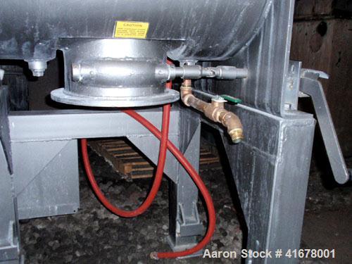 Used Littleford Batch Type Plow Mixer, model FM130-D, stainless steel. 3 cubic feet working capacity, 4.6 total. Jacketed chamber 19" diameter x 26" long, rated 75 psi at 320 deg F. Bolt on plows. Ai...