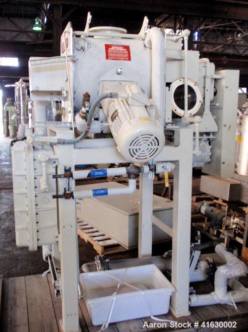 Used Littleford Batch Type Plow Mixer, Model FM130D, 304 Stainless Steel. 3 cubic feet working capacity, 4.6 total. Internal rated full vacuum at 320 deg F, jacket rated 75 psi at 320 deg F. Bolt on ...