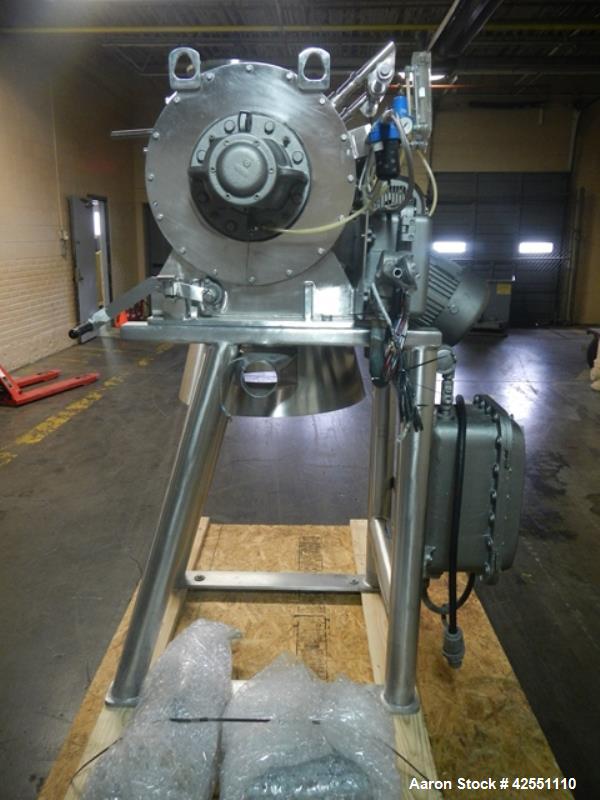 Used Littleford plow mixer, model FM 130-D, all stainless steel construction including chamber, jacket, plows, ends and base, 4.6 cu ft total capacity, 2.8 cu ft working capacity, welded plows, jacke...