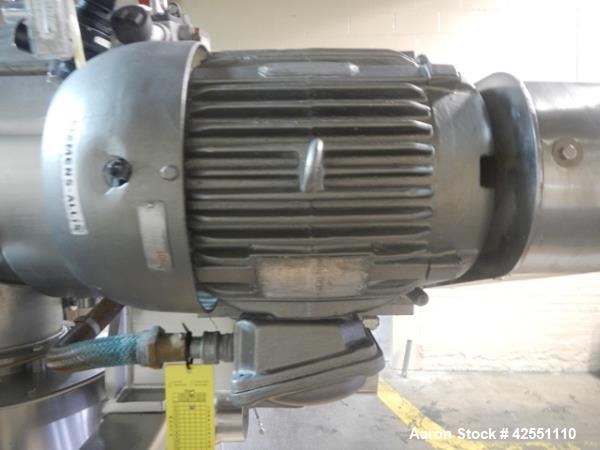 Used Littleford plow mixer, model FM 130-D, all stainless steel construction including chamber, jacket, plows, ends and base, 4.6 cu ft total capacity, 2.8 cu ft working capacity, welded plows, jacke...