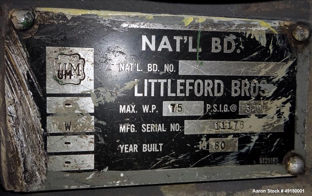 Used Littleford Laboratory Plow Mixer, Model FM-50, 316 Stainless Steel