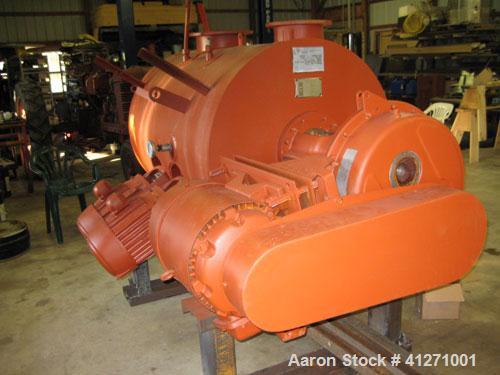 Used Littleford/Lodige plow type FMK 600 mixer. 25 hp drive, 2.5 hp choppers, jacket stainless steel, 150 lb pressure rating, all new control panel, Square D starters and relays, new drive belts and ...