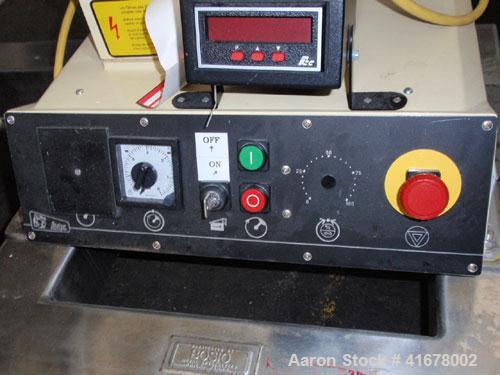 Used Littleford/Lodige Lab Plow Mixer, model MB20R, 20 liter (0.7 cubic feet) capacity, stainless steel. Jacketed chamber, rated 14.9 psi at 250 deg F. 1.5 kW, 230/460 volt main drive, on stainless s...