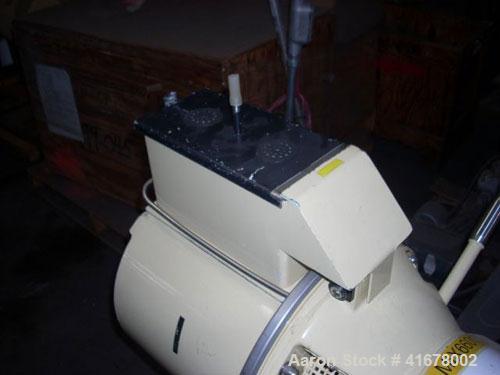 Used Littleford/Lodige Lab Plow Mixer, model MB20R, 20 liter (0.7 cubic feet) capacity, stainless steel. Jacketed chamber, rated 14.9 psi at 250 deg F. 1.5 kW, 230/460 volt main drive, on stainless s...