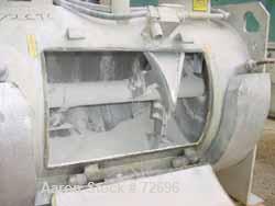 USED: Littleford plow mixer, FKM300D batch type. 10 cu ft totalcapacity. 6 cu ft working. 304 stainless steel. Chamber 24-7/8"diameter  39-7/8" long. Jacketed, rated 75 psi @ 320 deg F. 3-1/2"diamete...