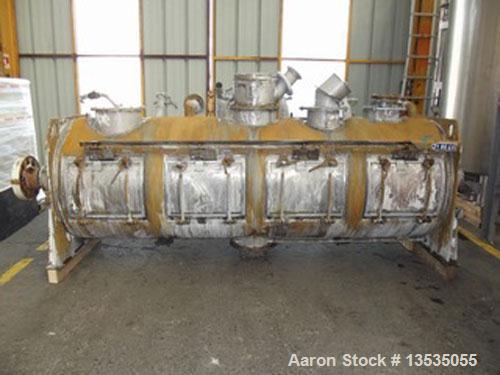 Used-Lodige Type FKM 2000 DA4Z Horizontal Mixer with Stainless Steel Jacket.  Total volume 528 gallons (2000 liters).  Inter...