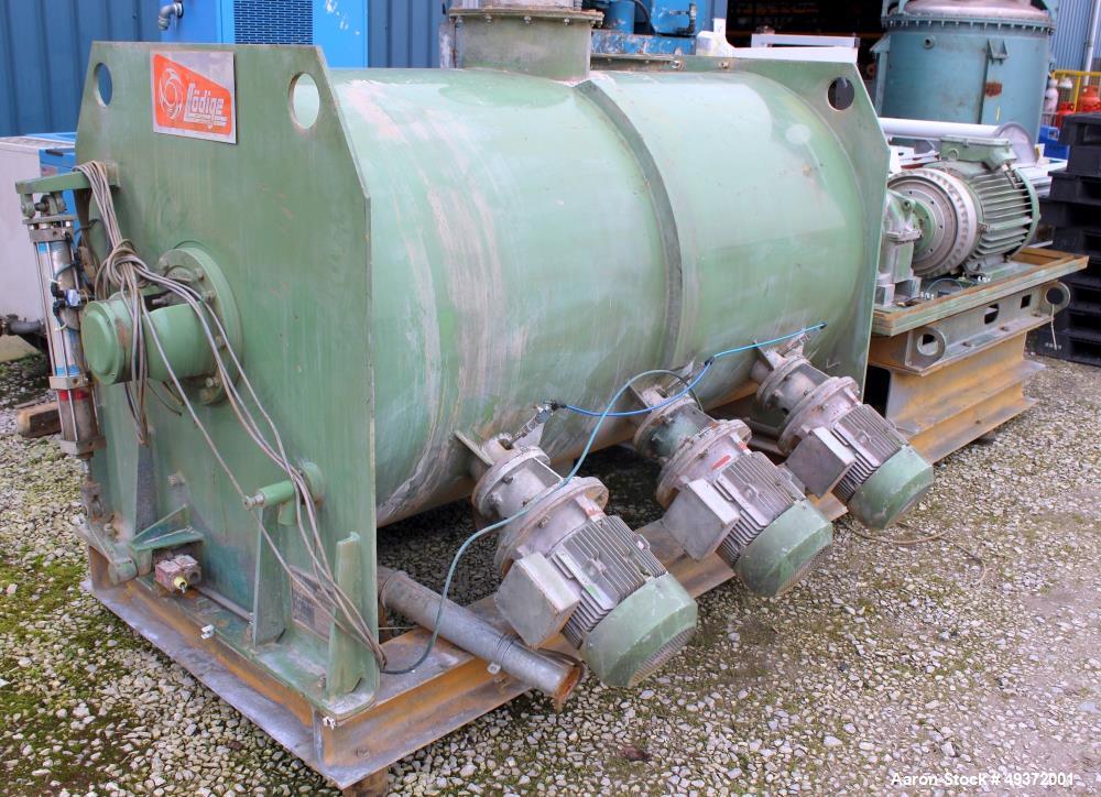 Used Lodige mixer, type FKM2000D/2ZF. Material of construction is stainless steel on product contact parts, Total capacity 70 Cu ft. (2000 liter), working capacity  47 cu ft (1333 liter). Not jackete...